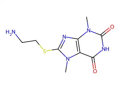 Theobromine, 8-((2-aminoethyl)thio)- structure
