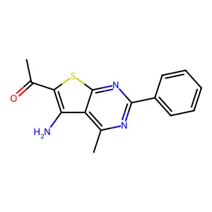 1-(5-Amino-4-methyl-2-phenylthieno[2,3-d]pyrimidin-6-yl)ethanone structure