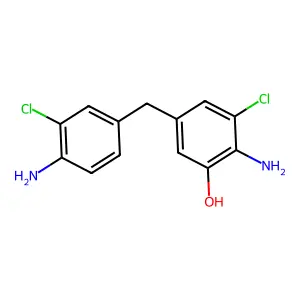 2-Amino-5-((4-amino-3-chlorophenyl)methyl)-3-chlorophenol structure