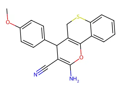 2-Amino-4-(4-methoxyphenyl)-4H,5H-(1)benzothiopyrano(4,3-b)pyran-3-carbonitrile structure