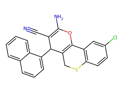 4H,5H-(1)Benzothiopyrano(4,3-b)pyran-3-carbonitrile, 2-amino-9-chloro-4-(1-naphthalenyl)- structure