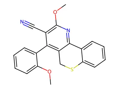5H-(1)Benzothiopyrano(4,3-b)pyridine-3-carbonitrile, 2-methoxy-4-(2-methoxyphenyl)- structure