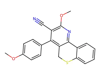 5H-(1)Benzothiopyrano(4,3-b)pyridine-3-carbonitrile, 2-methoxy-4-(4-methoxyphenyl)- structure