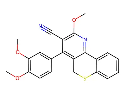 5H-(1)Benzothiopyrano(4,3-b)pyridine-3-carbonitrile, 4-(3,4-dimethoxyphenyl)-2-methoxy- structure