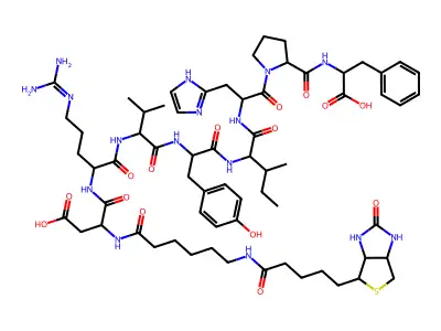 (6-biotinylamido)hexanoylangiotensin II structure