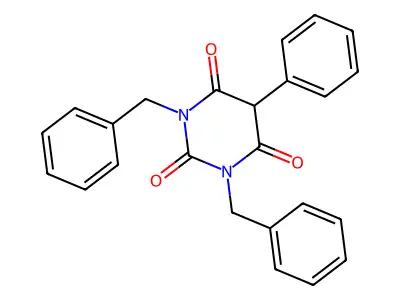 1,3-Dibenzyl-5-phenylpyrimidine-2,4,6(1H,3H,5H)-trione structure
