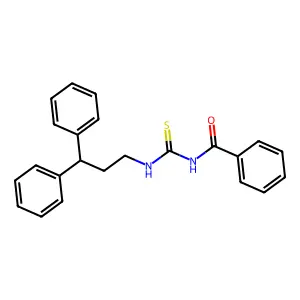 N-(3,3-diphenylpropylcarbamothioyl)benzamide structure