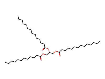 (3-Dodecanoyloxy-2-tetradecanoyloxypropyl) tetradecanoate structure