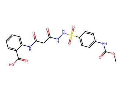 Benzoic acid, 2-((3-(2-((4-((methoxycarbonyl)amino)phenyl)sulfonyl)hydrazino)-1,3-dioxopropyl)amino)- structure