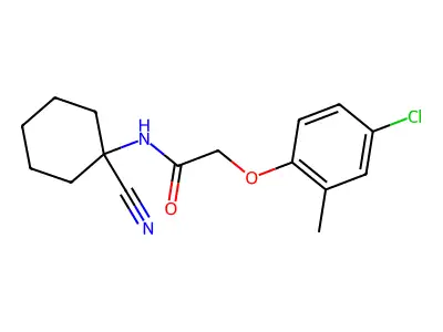 2-(4-chloro-2-methylphenoxy)-N-(1-cyanocyclohexyl)acetamide structure