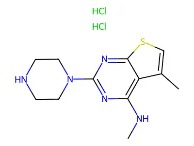 2-(1-Piperazinyl)-4-methylamino-5-methylthieno(2,3-d)pyrimidine dihydrochloride structure