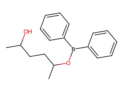 5-Hydroxyhexan-2-yl diphenylborinate structure