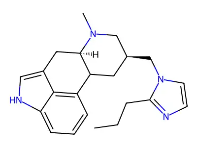 Ergoline, 6-methyl-8-((2-propyl-1H-imidazol-1-yl)methyl)-, (8-alpha)- structure