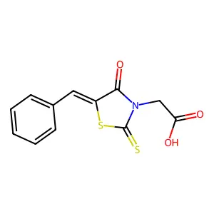 [(5Z)-5-benzylidene-4-oxo-2-thioxo-1,3-thiazolidin-3-yl]acetic acid structure