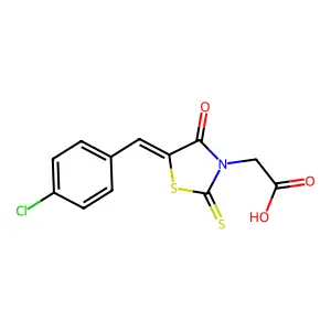 [(5Z)-5-(4-chlorobenzylidene)-4-oxo-2-thioxo-1,3-thiazolidin-3-yl]acetic acid structure