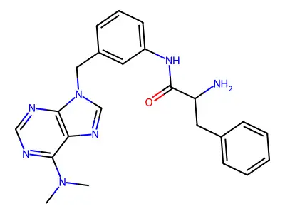 Benzenepropanamide, a-amino-N-(3-((6-(dimethylamino)-9H-purin-9-yl)methyl)phenyl)- structure