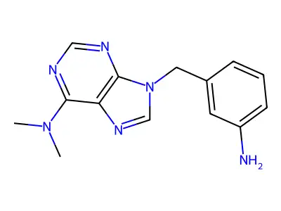 9H-Purin-6-amine, 9-((3-aminophenyl)methyl)-N,N-dimethyl- structure