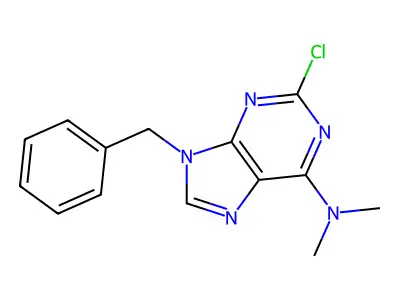 9H-Purin-6-amine, 2-chloro-N,N-dimethyl-9-(phenylmethyl)- structure