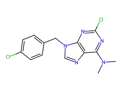 9H-Purin-6-amine, 2-chloro-9-((4-chlorophenyl)methyl)-N,N-dimethyl- structure