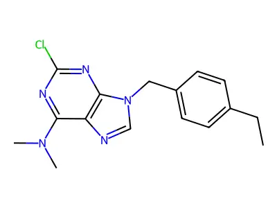 9H-Purin-6-amine, 2-chloro-9-((4-ethylphenyl)methyl)-N,N-dimethyl- structure