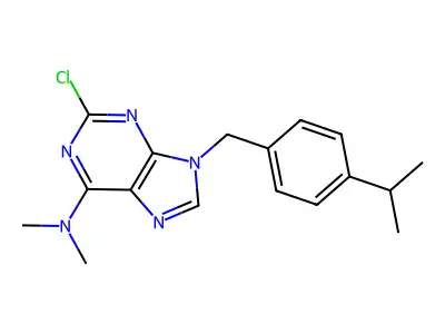9H-Purin-6-amine, 2-chloro-N,N-dimethyl-9-((4-(1-methylethyl)phenyl)methyl)- structure