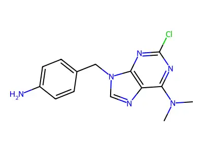 9H-Purin-6-amine, 9-((4-aminophenyl)methyl)-2-chloro-N,N-dimethyl- structure