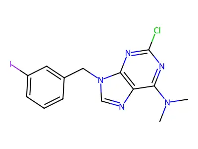 9H-Purin-6-amine, 2-chloro-9-((3-iodophenyl)methyl)-N,N-dimethyl- structure