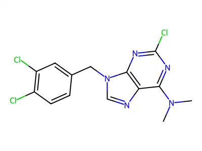 9H-Purin-6-amine, 2-chloro-9-((3,4-dichlorophenyl)methyl)-N,N-dimethyl- structure