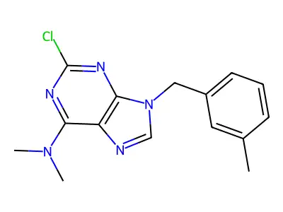 9H-Purin-6-amine, 2-chloro-N,N-dimethyl-9-((3-methylphenyl)methyl)- structure