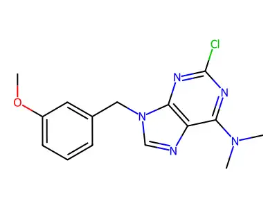 9H-Purin-6-amine, 2-chloro-9-((3-methoxyphenyl)methyl)-N,N-dimethyl- structure