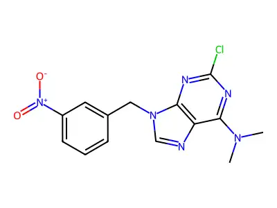 9H-Purin-6-amine, 2-chloro-N,N-dimethyl-9-((3-nitrophenyl)methyl)- structure