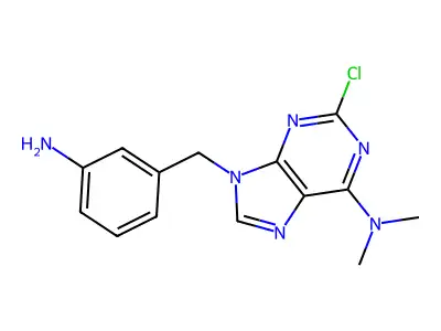 9H-Purin-6-amine, 9-((3-aminophenyl)methyl)-2-chloro-N,N-dimethyl- structure