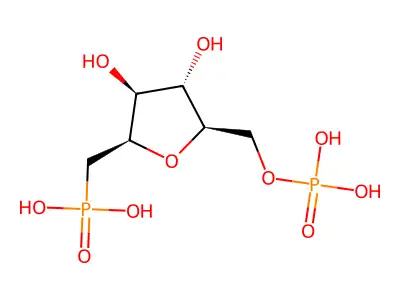 D-Glucitol, 2,5-anhydro-1-deoxy-1-phosphono-, 6-(dihydrogen phosphate) structure