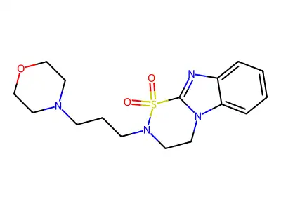 2H-1,2,5-Thiadiazino(5,6-a)benzimidazole, 3,4-dihydro-2-(3-(4-morpholinyl)propyl)-, 1,1-dioxide structure