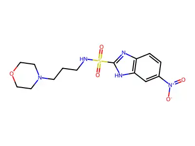 1H-Benzimidazole-2-sulfonamide, N-(3-(4-morpholinyl)propyl)-5-nitro- structure