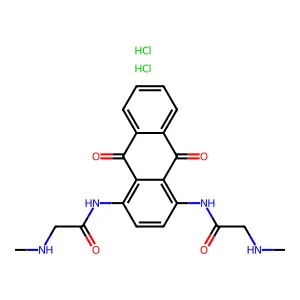 Acetamide, N,N'-(9,10-dihydro-9,10-dioxo-1,4-anthracenediyl)bis(2-(methylamino)-, dihydrochloride structure