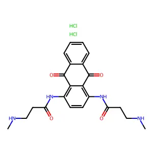 Propanamide, N,N'-(9,10-dihydro-9,10-dioxo-1,4-anthracenediyl)bis(3-(methylamino)-, dihydrochloride structure