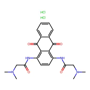Acetamide, N,N'-(9,10-dihydro-9,10-dioxo-1,4-anthracenediyl)bis(2-(dimethylamino)-, dihydrochloride structure