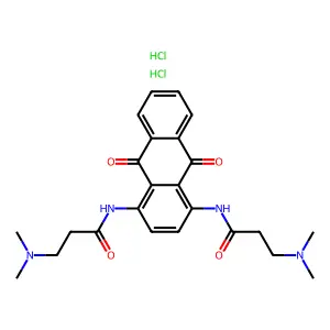 Propanamide, N,N'-(9,10-dihydro-9,10-dioxo-1,4-anthacenediyl)bis(3-(dimethylamino)-, dihydrochloride structure
