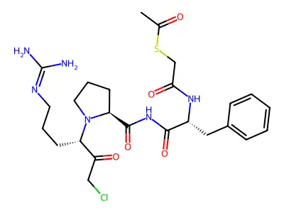 N(alpha)-((Acetylthio)acetyl)-phenylalanyl-prolyl-arginine chloromethyl ketone structure