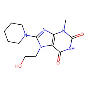 7-(2-Hydroxy-ethyl)-3-methyl-8-piperidin-1-yl-3,7-dihydro-purine-2,6-dione structure
