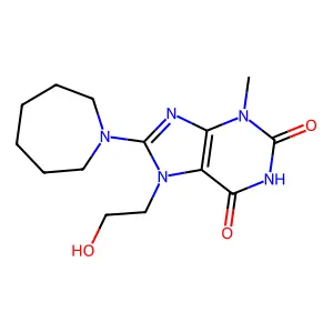 8-(Azepan-1-yl)-7-(2-hydroxyethyl)-3-methyl-3,7-dihydro-1H-purine-2,6-dione structure
