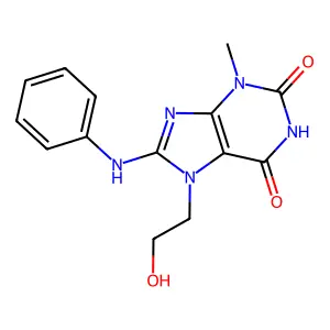 8-Anilino-7-(2-hydroxyethyl)-3-methyl-3,7-dihydro-1H-purine-2,6-dione structure