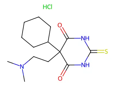 4,6(1H,5H)-Pyrimidinedione, 5-cyclohexyl-5-(2-(dimethylamino)ethyl)dihydro-2-thioxo-, monohydrochloride structure