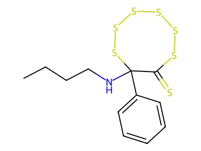 8-(Butylamino)-8-phenylhexathiocane-7-thione structure