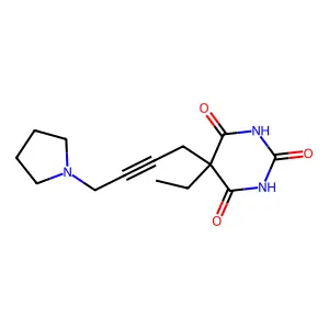 Barbituric acid, 5-ethyl-5-(4-(1-pyrrolidinyl)-2-butynyl)- structure