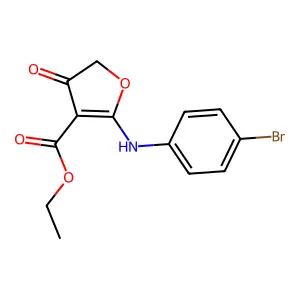 Ethyl 2-(4-bromoanilino)-4-oxo-4,5-dihydro-3-furancarboxylate structure