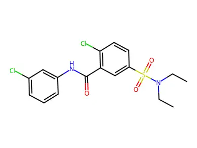 2-chloro-N-(3-chlorophenyl)-5-(diethylsulfamoyl)benzamide structure
