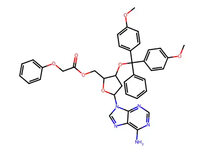 [5-(6-aminopurin-9-yl)-3-[bis(4-methoxyphenyl)-phenylmethoxy]oxolan-2-yl]methyl 2-phenoxyacetate structure