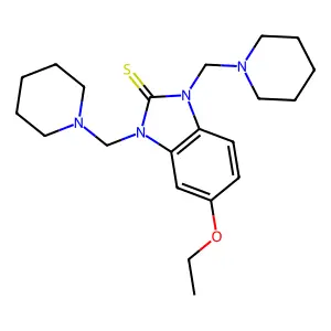 5-ethoxy-1,3-bis(piperidin-1-ylmethyl)-1H-benzo[d]imidazole-2(3H)-thione structure